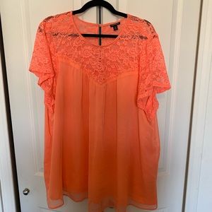 Torrid Tangerine lace blouse
